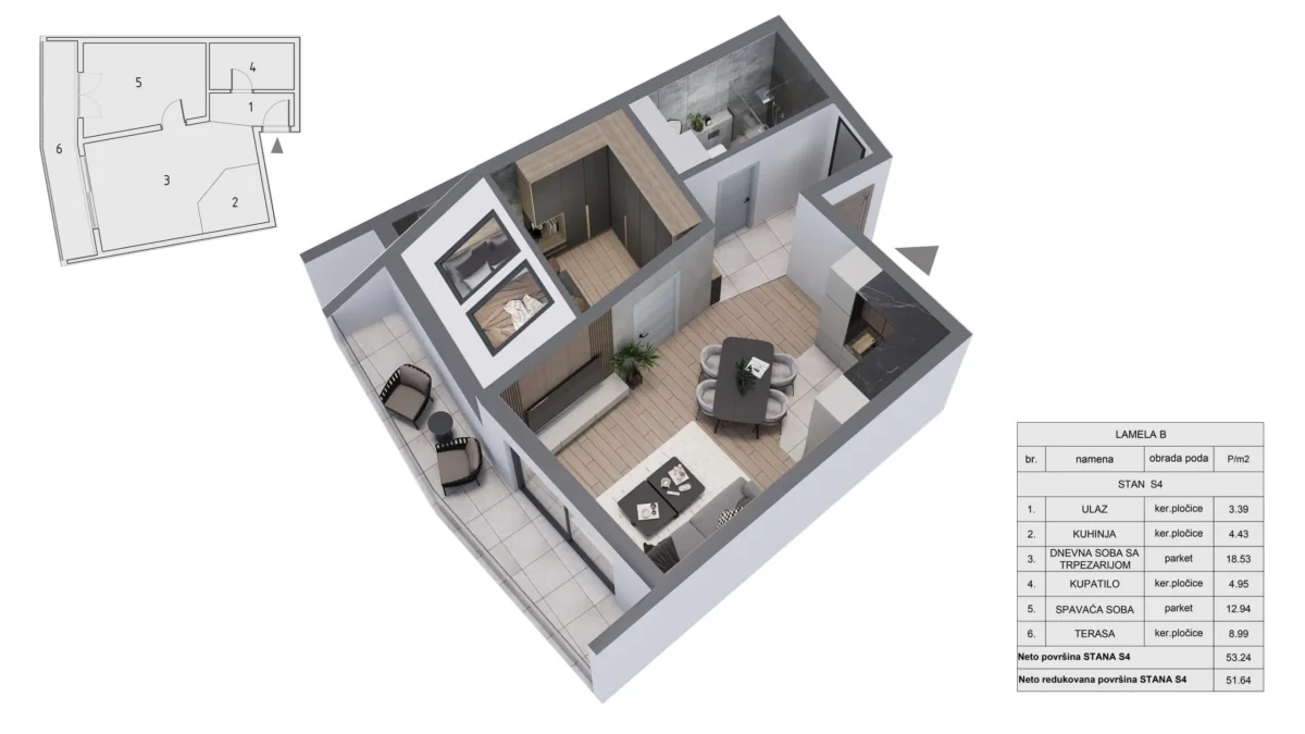 Jefimijina 18 Lamela B - S4- Trianon